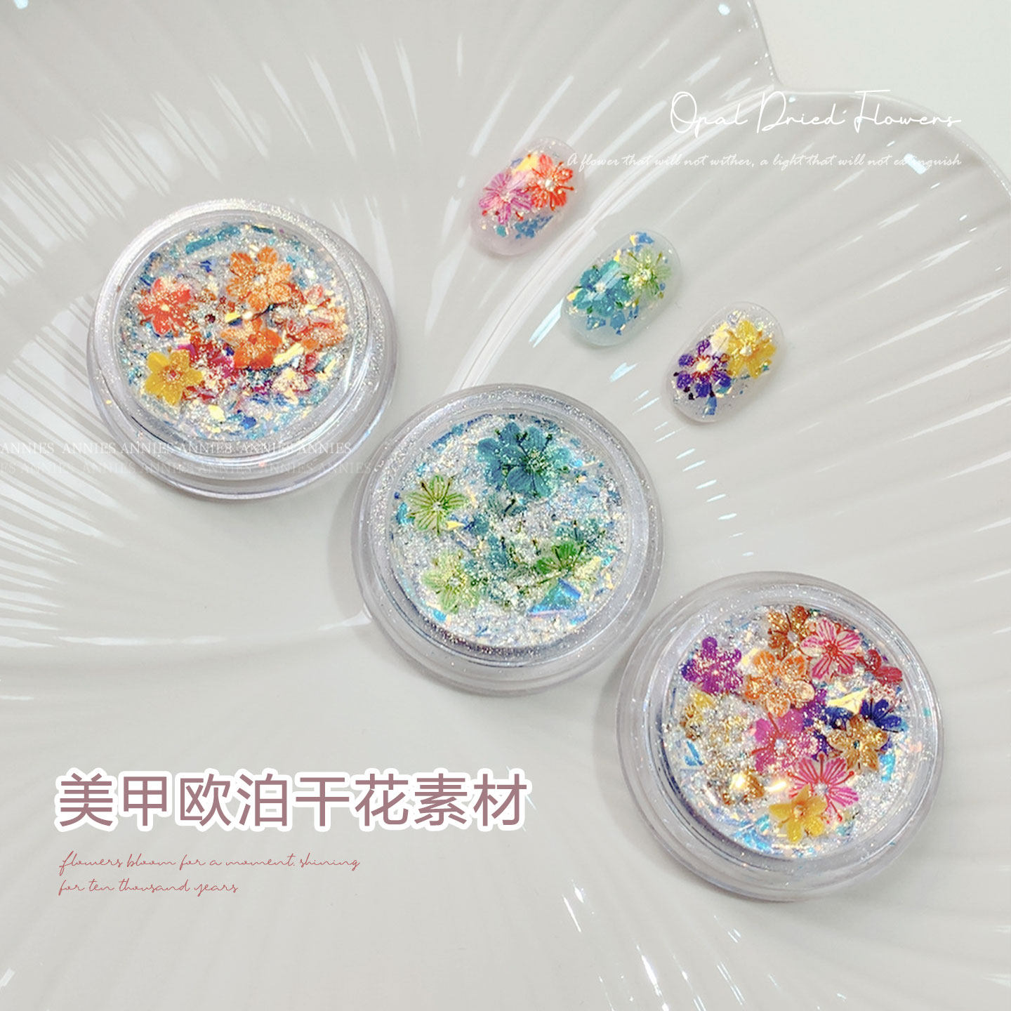 恩妮诗欧泊干花素材美甲装饰品图片