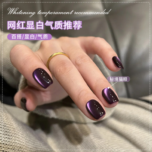 网红爆款紫光猫眼指甲油胶