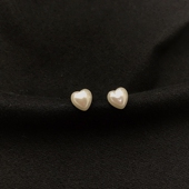 流行气质简约少女心ins网红 98韩国饰品桃心珍珠耳环简约时尚