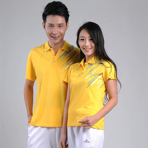 晋冠运动短袖t恤黄色polo衫 男女团体服团购中老年广场舞服装