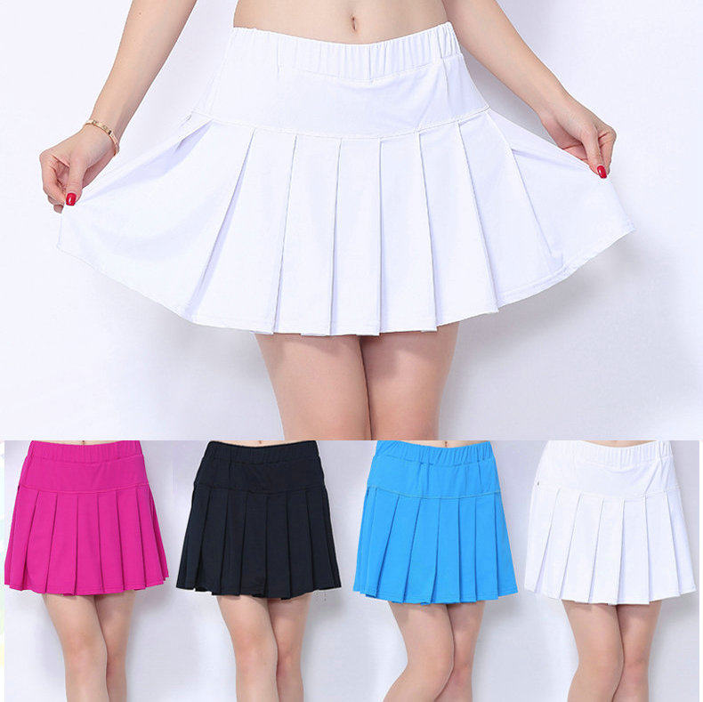 速干女百褶裙短纯白色透气运动裙裤网球裙裤广场舞衬裤拉拉队学生