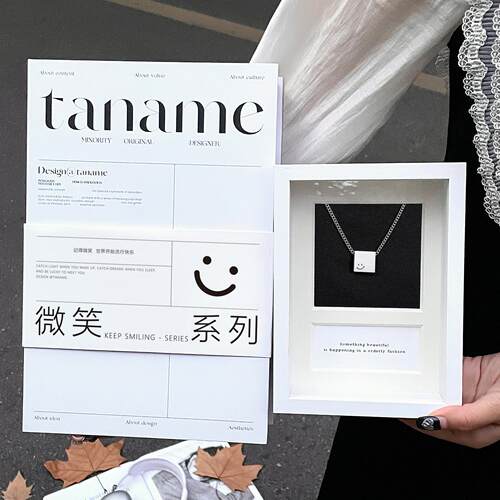 taname塔娜美微笑项链男朋友生日礼物钛钢首饰项链送男友礼物