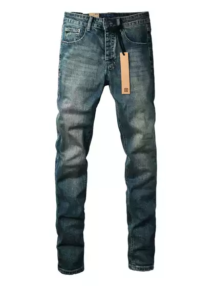 Ksubi Jeans American Fashion Brand New Dark Blue Distressed White Washed Basic Stretch Jeans for Men