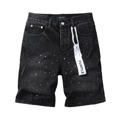 美式潮牌灰色满天星烫钻牛仔短裤