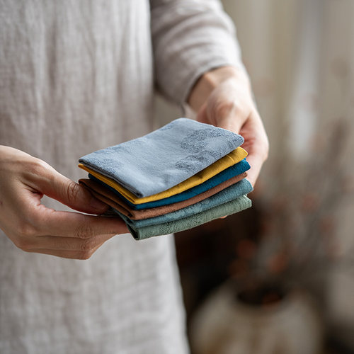 三点水中式家用禅意茶巾