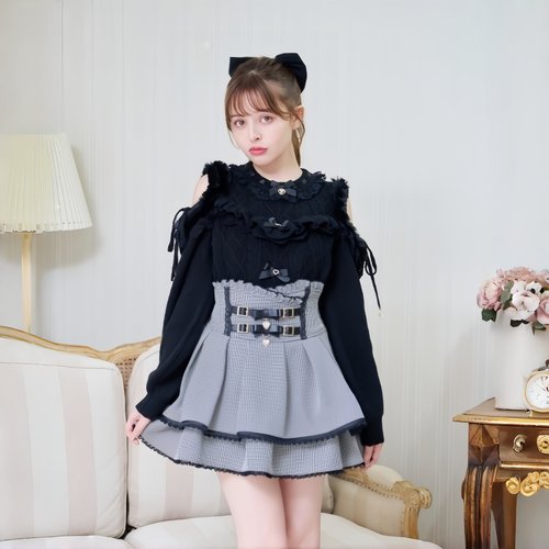 【全款预约】Liz Lisa 毛毛露肩毛衣 451-3010-0