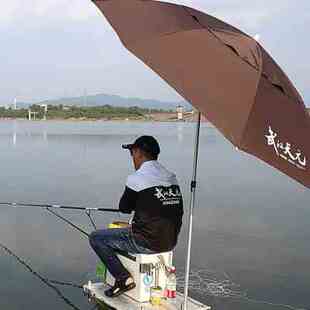 武汉天元 休闲钓鱼伞万向遮阳防晒防风遮雨伞天空灰 咖啡色2色 新款