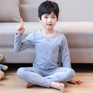 男孩莫代尔内衣套装儿童春秋薄款长袖纯棉睡衣夏装秋衣秋裤家居服