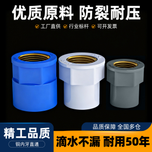 PVC入铜直接铜内丝接头内牙直通内螺纹配件4分6变1寸20转25 32mm