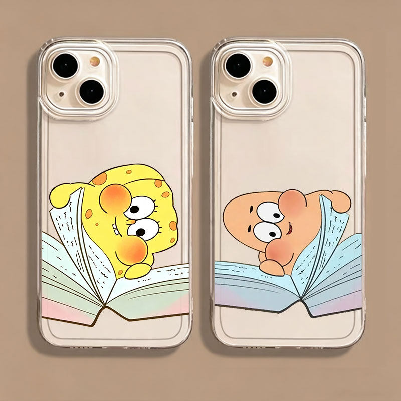 爱看书卡通苹果17手机壳iPhone16promax华为nova15/m80荣耀600适用OPPOReno16/VIVOx300小米14透明/k90一加12