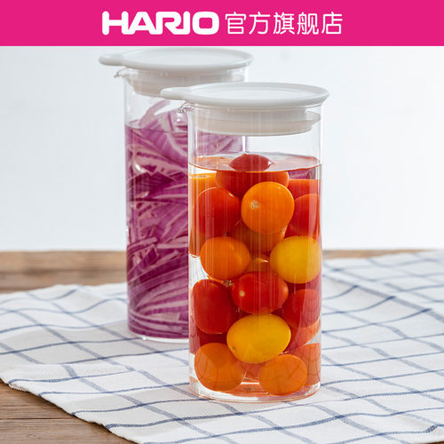 hario旗舰店耐热玻璃标识腌菜罐