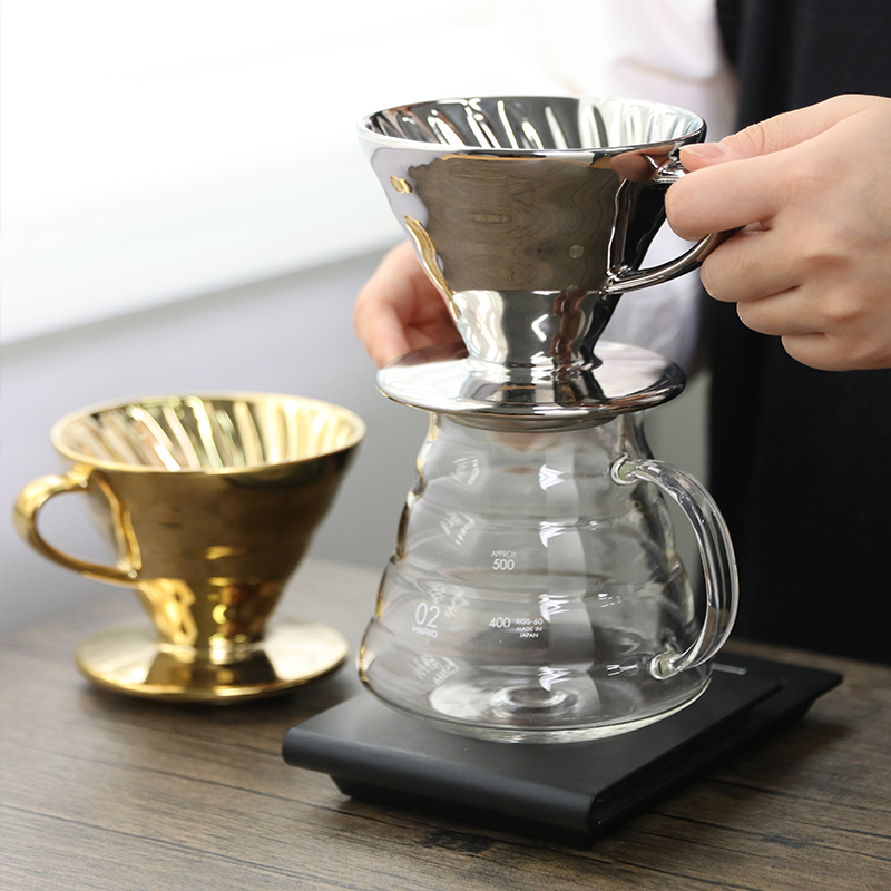 【旗舰店】HARIO电镀V60陶瓷滤杯滴漏式咖啡杯手冲咖啡过滤杯VDC