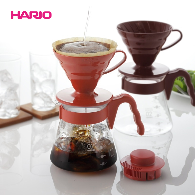 【旗舰店】HARIO玻璃咖啡壶V60树脂滤杯手冲咖啡器具套装VCSD