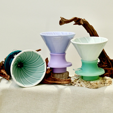 【旗舰店】HARIO V60 六瓣蘭心陶瓷聪明杯带开关02号咖啡滤杯SSDL