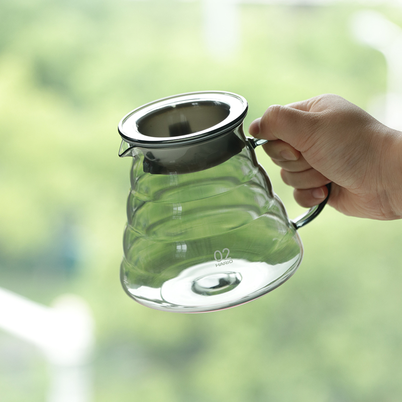 hario手冲咖啡壶透黑玻璃云朵壶
