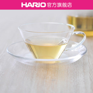HARIO耐热玻璃水杯茶杯带把 透明咖啡杯果汁杯CSW 旗舰店