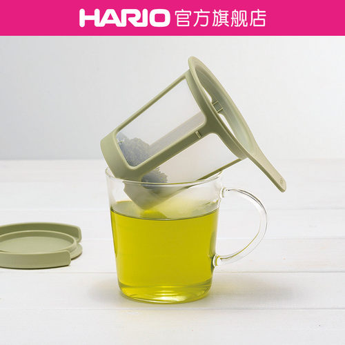 HARIO日本耐热玻璃茶杯带滤网