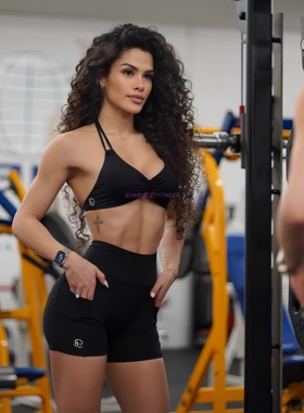 超性感BOMBSHELL细带美背蜜桃显臀运动健身短裤后V字内衣紧身套装