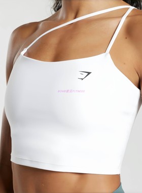 真好看BOMB蜜见FITNES GYM女鲨鱼细肩带长款露腰健身瑜伽文胸背心