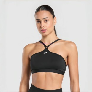 BOMB蜜见 GYM鲨鱼纯色挂脖双肩带健身透气瑜伽运动中高强度文胸