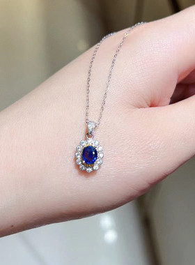 女蓝宝石S925银镶嵌礼物