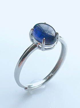 堇青石戒指宝蓝色梦幻蓝水晶