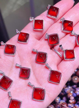 女款石榴石925银锁骨链