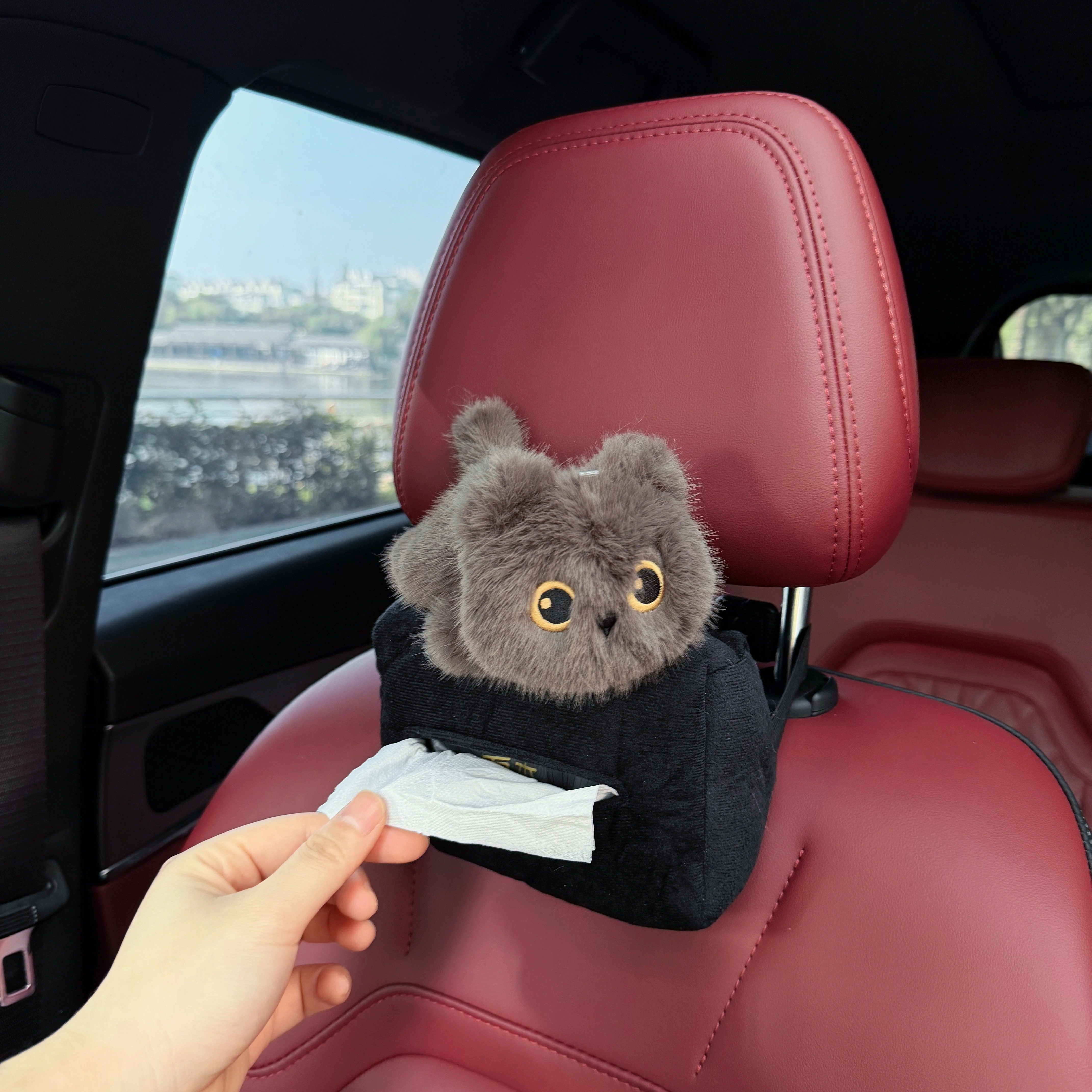 暹罗猫车载纸巾盒车用纸巾套挂袋座椅背挂式汽车抽纸盒车内装饰女