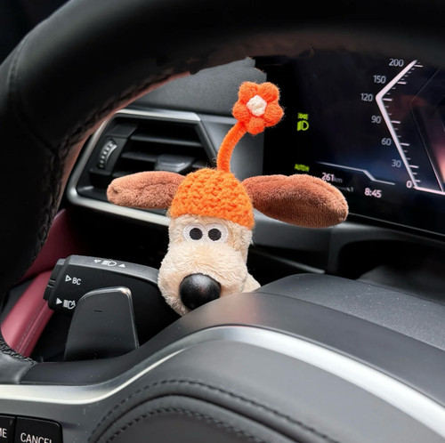 新款掌门狗汽车怀挡装饰品毛绒公仔车内饰摆件车载转向灯雨刮器套