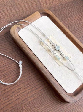 手工编织浅灰色细挂绳平安扣翡翠佛公绿松金吊坠和田玉项链绳子女