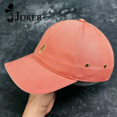 Joker严选 mcs 西瓜红全棉水洗软顶弯沿棒球帽