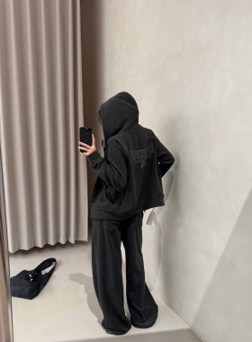 HYC美式复古宽松休闲百搭卫衣套装2026秋冬新款套装女21017