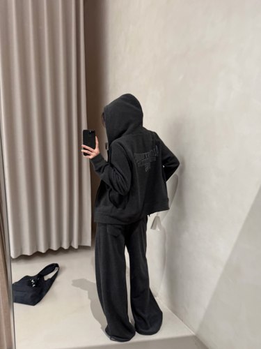 JVV美式复古宽松休闲百搭卫衣套装2026秋冬新款套装女21017
