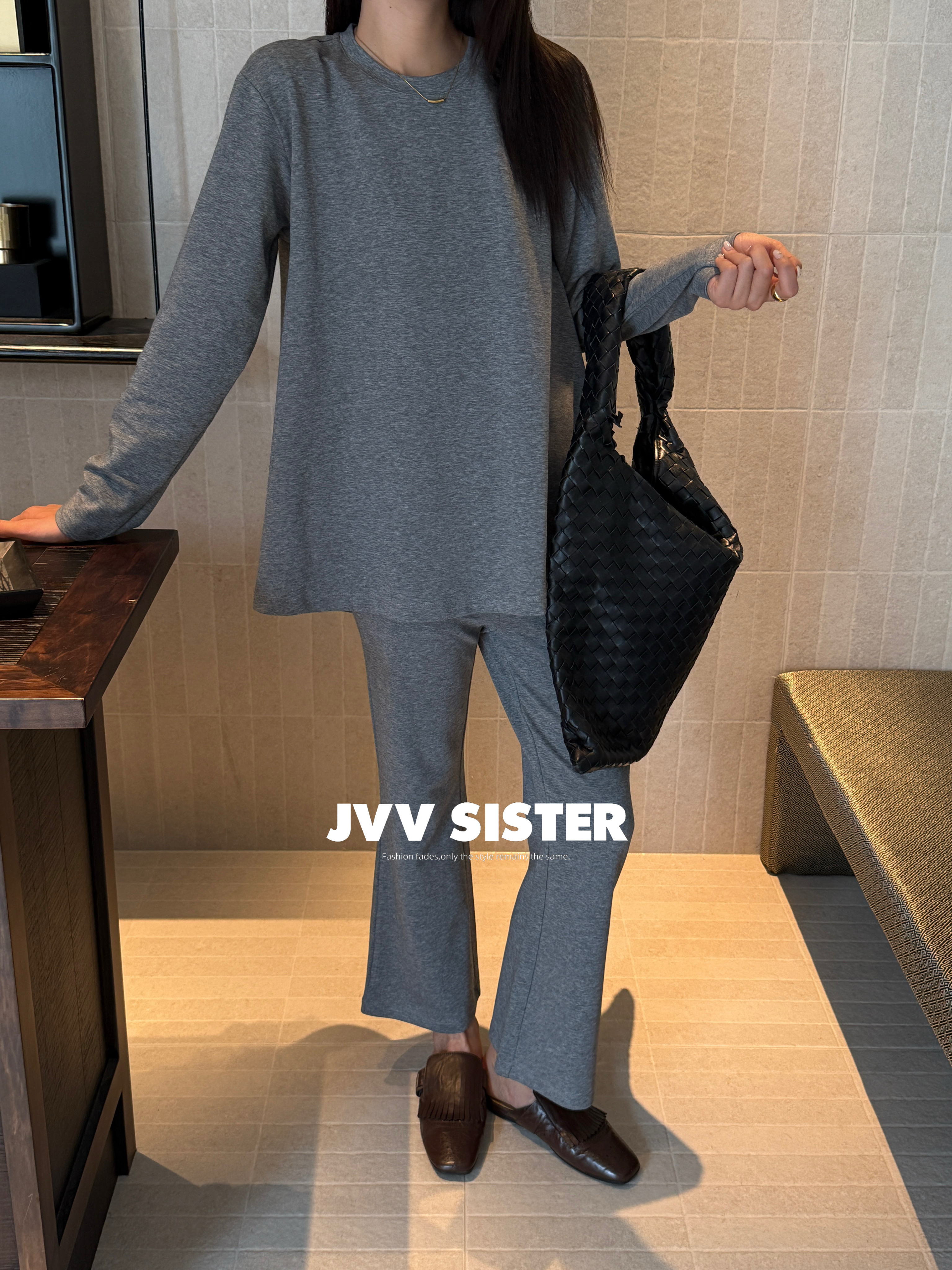 JVVSISTER韩版休闲显瘦套装女2026秋冬新款上衣+裤子两件套01282