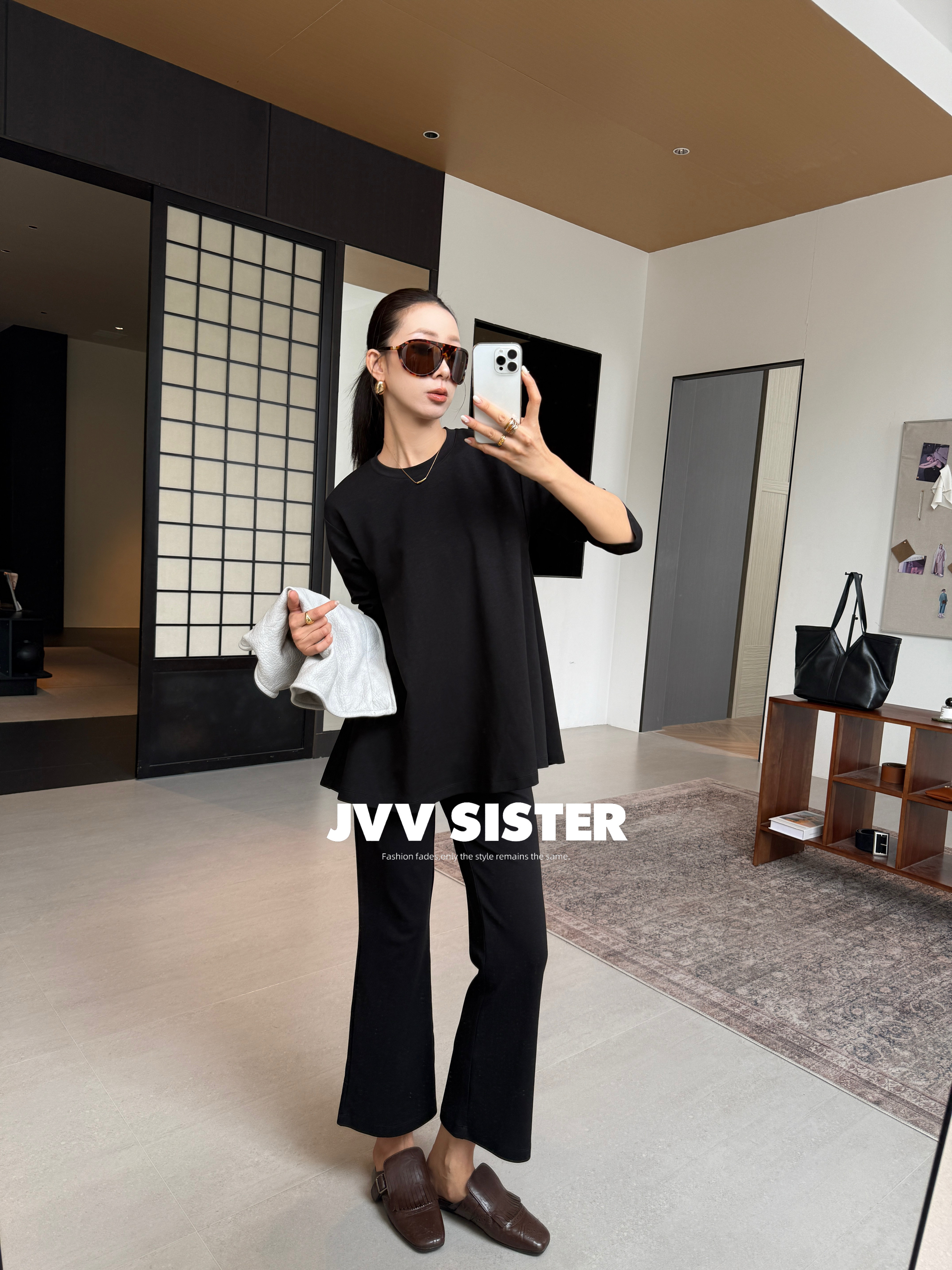 JVVSISTER韩版休闲显瘦套装女2026秋冬新款上衣+裤子两件套01282