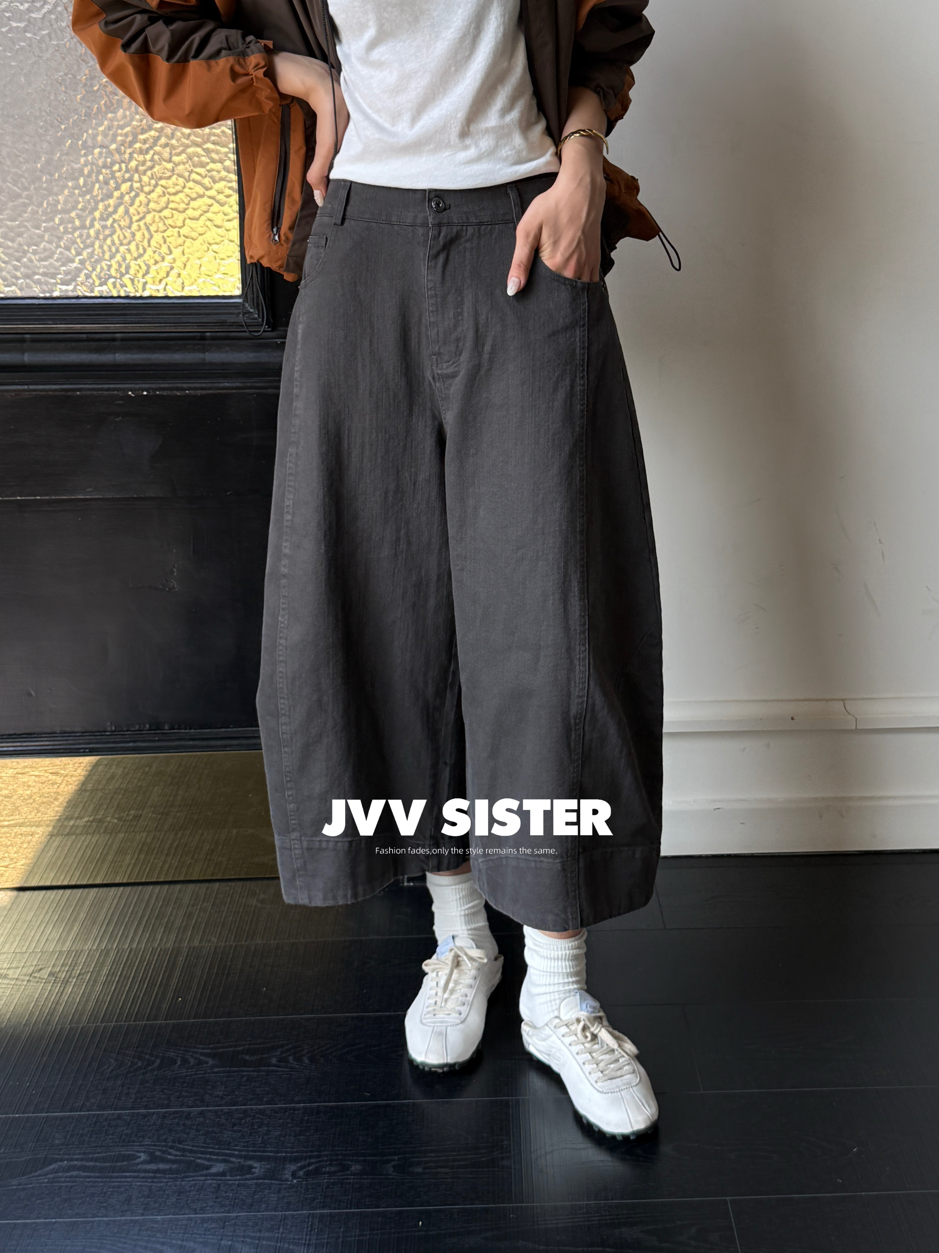 JVVSISTER韩版宽松休闲显瘦阔腿裤女2026秋冬新款裤子女72909