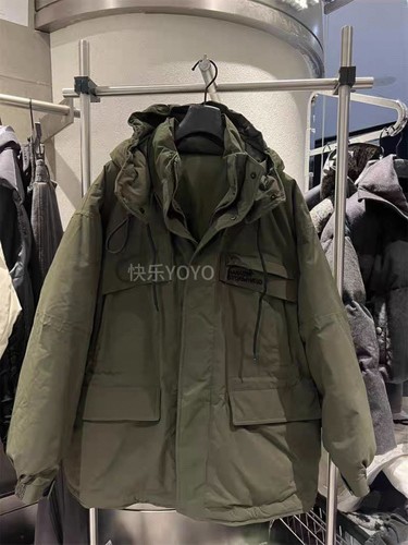 欧货bobo1972羽绒服90白鸭绒连帽冲锋衣女中长款加厚保暖派克服