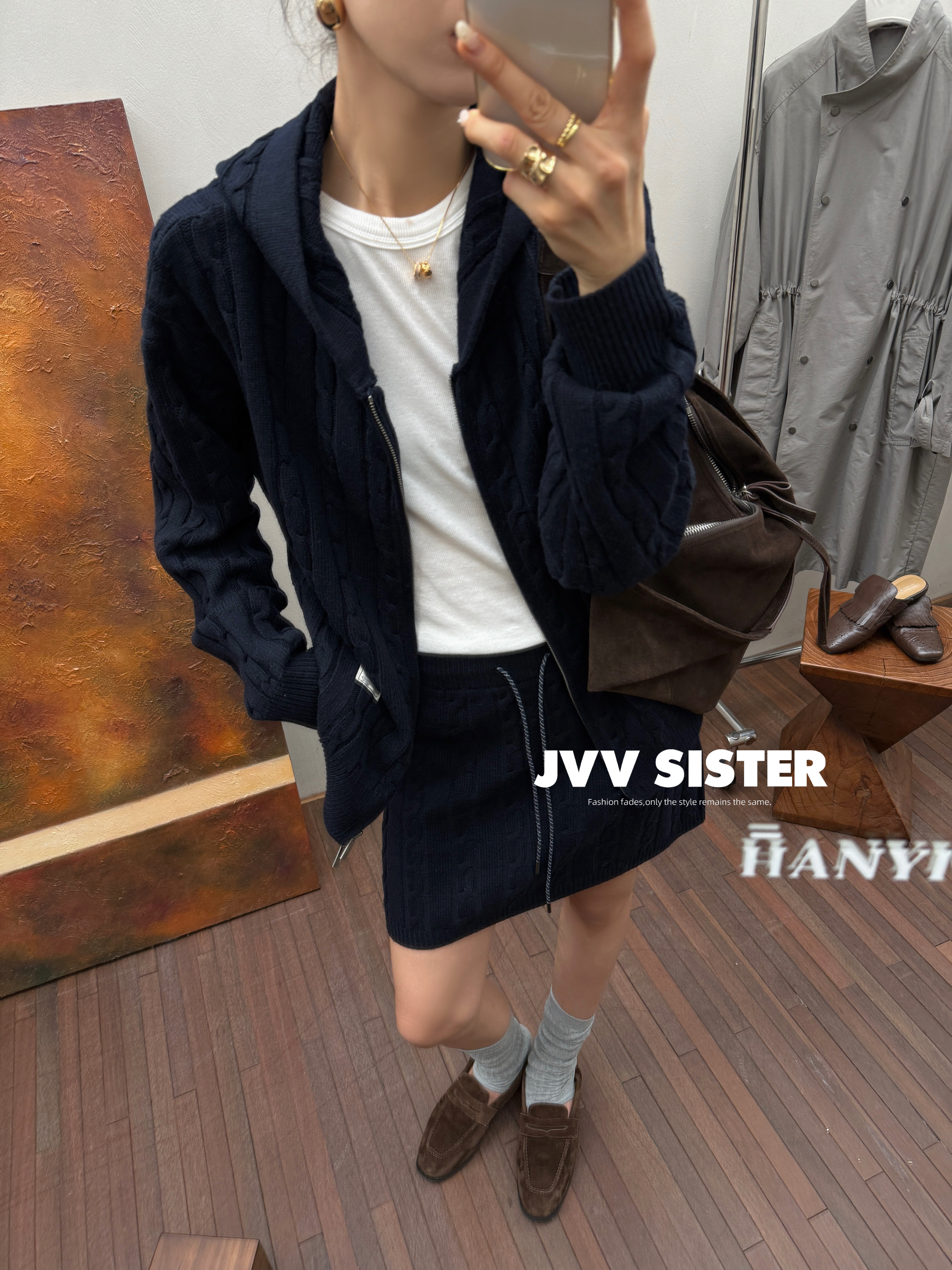 JVV美式复古宽松休闲百搭上衣女2026秋冬新款上衣女外套91398