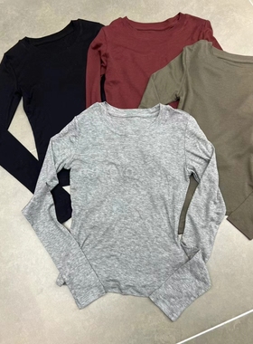 欧货bobo1972秋装T恤女装基础修身正肩圆领内搭长袖打底衫上衣