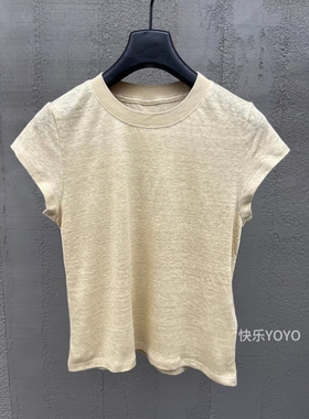 欧货bobo1972夏季显瘦圆领短袖T恤女2025新款韩系直筒显瘦上衣