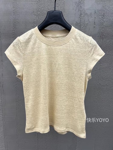 欧货bobo1972夏季显瘦圆领短袖T恤女2025新款韩系直筒显瘦上衣
