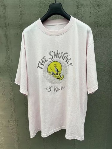 欧货bobo1972 夏季2025新品短袖宽松纯棉复古印花情侣T恤ins潮