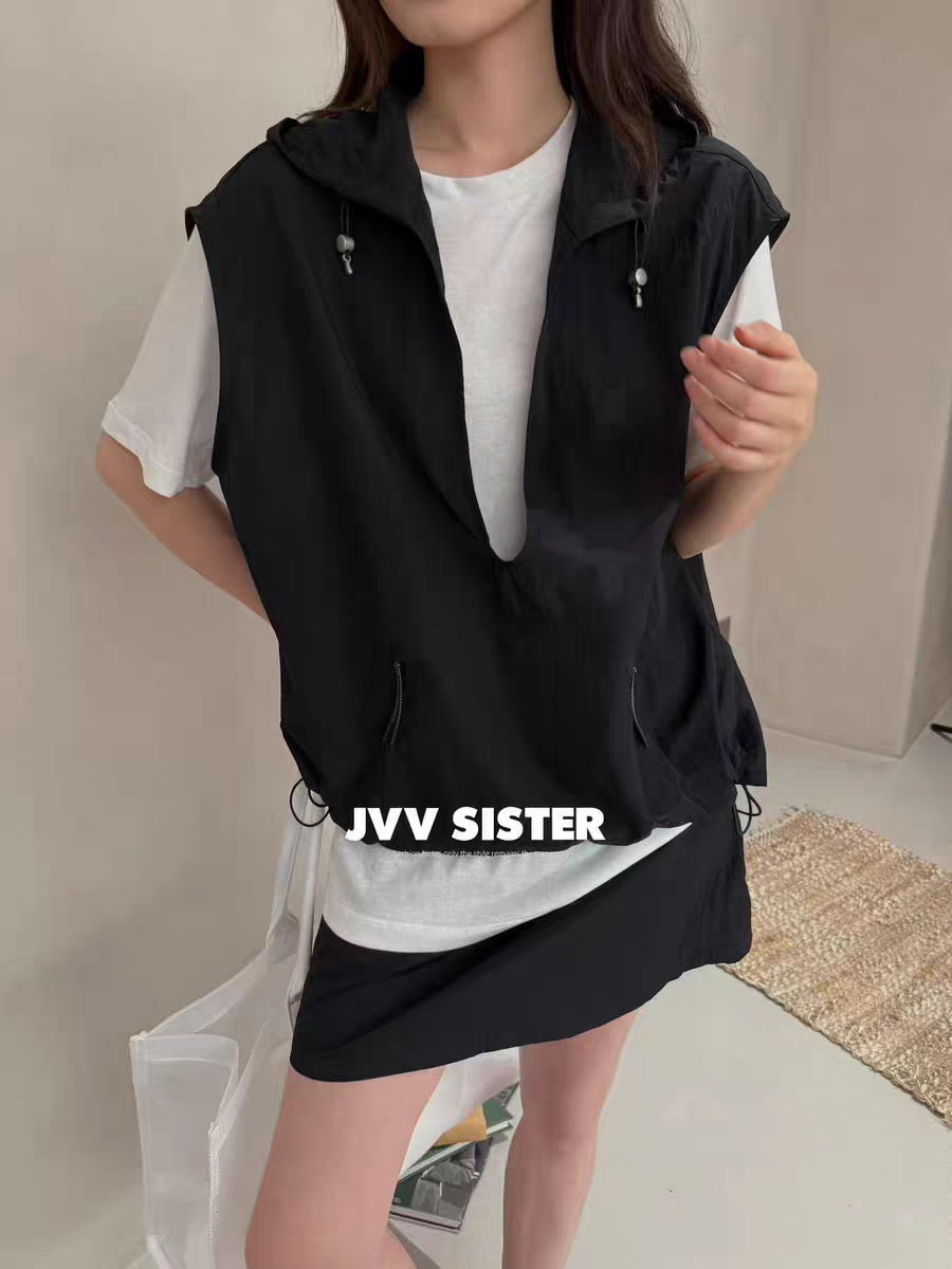 JVVSISTER2026夏季新款韩版宽松显瘦百搭马甲女休闲无袖上衣72257