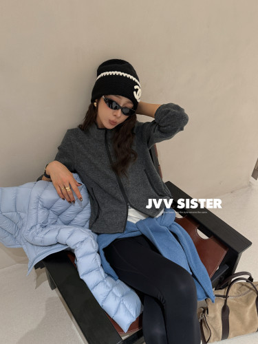 JVV时尚百搭宽松休闲立领外套女2026秋冬新款外套91352