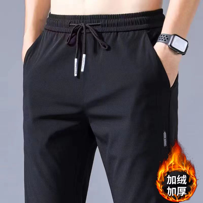 加厚运动休闲秋冬季男士加绒卫裤