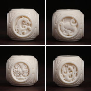 鹿角雕刻四象珠神兽珠青龙白虎朱雀玄武顶珠腰珠金刚菩提手串