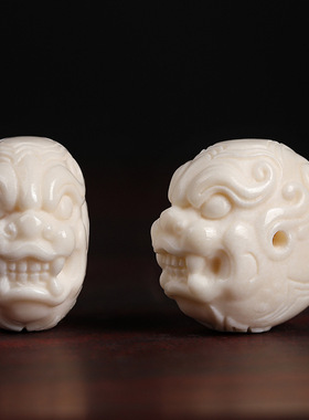 鹿角雕刻貔貅隔片隔珠DIY佛珠手串卡子金刚菩提配饰文玩单珠散珠