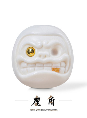 鹿角雕刻配饰达摩蛋文玩手串小吊坠挂件散珠隔珠配珠顶珠diy饰品