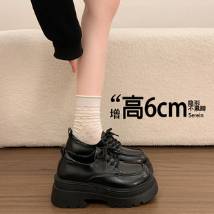 粗跟jk单鞋 春夏超火乐福鞋 女2026新款 巨好看厚底增高英伦风小皮鞋