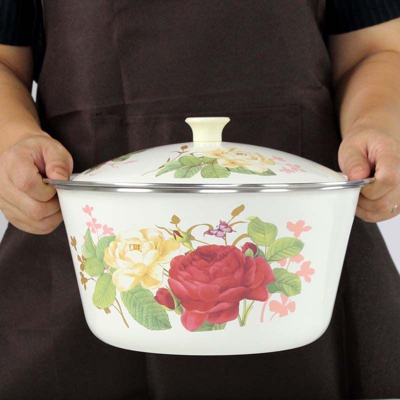 老式铁搪瓷盆带盖食品级加厚质量好的网红复古怀旧猪油盆碗大小号,餐饮具,盆,淘宝优惠券,粉丝福利购,淘宝优惠卷